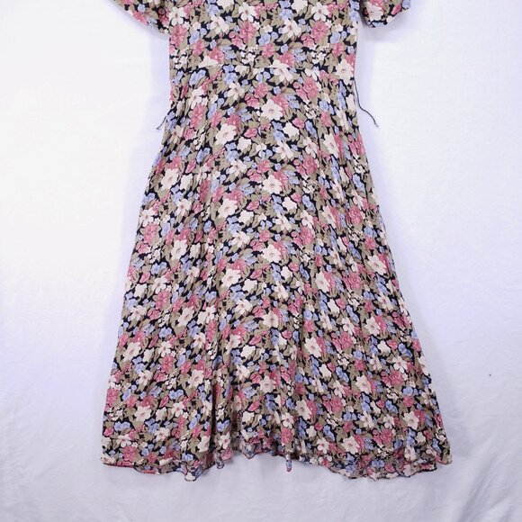 Vintage ED Michaels Melanie Drucker Floral Tea Midi A-line Cottagecore Dress - Picture 13 of 16